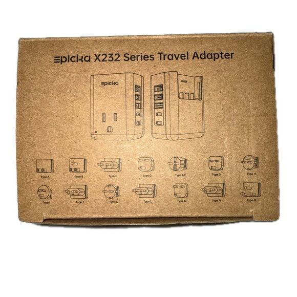 Epicka X232 Series Universal Travel Adapter 14 Plug USB-C USB-A AC - Picture 2 of 5